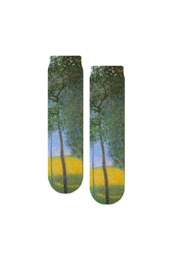 - Gustav Klimt Fruit Trees - Unisex Novelty Printed Crew Adult Socks