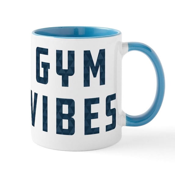 CafePress - Gym Vibes Pattern - 11 oz Ceramic Mug - Novelty Coffee Tea Cup