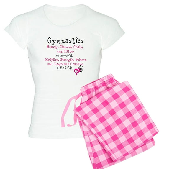 CafePress - Gymnastics Women's Light Pajamas - Women's Short Sleeve Print T-Shirt and Pants Light Cotton Pajama Set