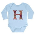 thumbnail image 1 of CafePress - H Pink Flowers Body Suit - Long Sleeve Cotton Baby Bodysuit, 1 of 4