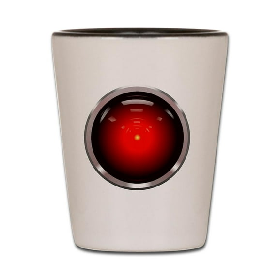 CafePress - HAL 9000 Eye - White/Black Shot Glass, Unique and Funny Shot Glass