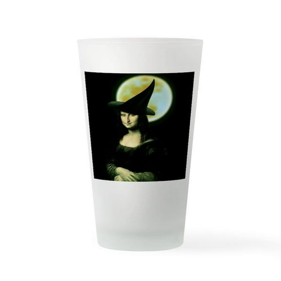 CafePress - HALLOWEEN WITCH MONA LISA - Pint Glass, Drinking Glass, 16 oz. CafePress