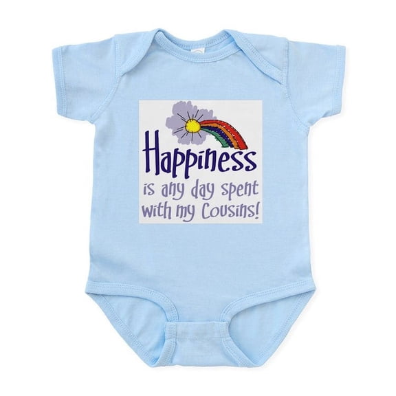 CafePress - HAPPINESS IS DAY W/ MY COUSINS Infant Bodysuit - Baby Light Bodysuit, Size Newborn - 24 Months