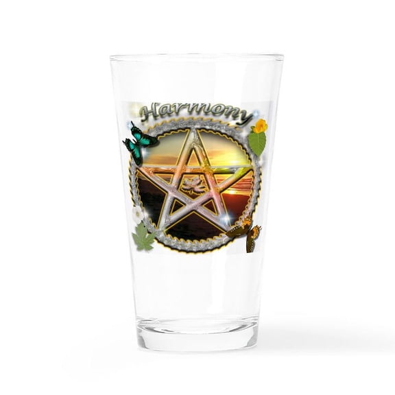 CafePress - HARMONY PENTACLE LG - Pint Glass, Drinking Glass, 16 oz. CafePress