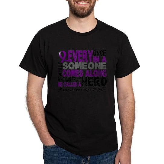 CafePress - HERO Comes Along 1 Grandpa PC Dark T Shirt - Men's Classic Cotton T-Shirts