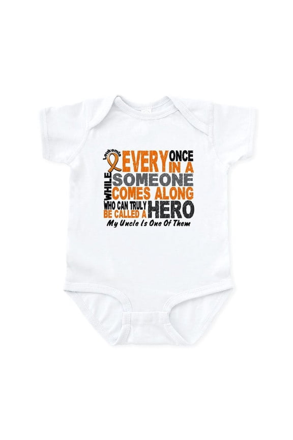 - HERO Comes Along 1 Uncle LEUKEMIA Infant Bodysuit - Baby Light Bodysuit, Size Newborn - 24 Months