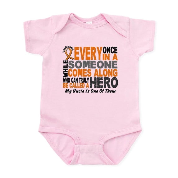 CafePress - HERO Comes Along 1 Uncle LEUKEMIA Infant Bodysuit - Baby Light Bodysuit, Size Newborn - 24 Months