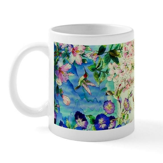 CafePress - HUMMINGBIRD_STAINED_GLASS_14 6_Framed P Mug - 11 oz Ceramic Mug - Novelty Coffee Tea Cup