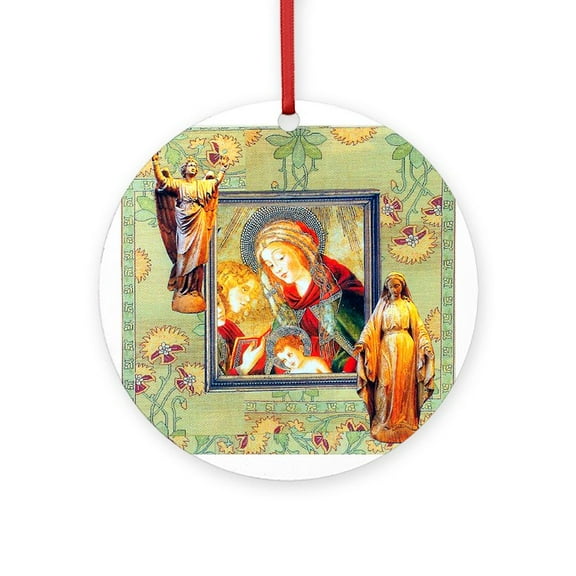 CafePress - Hail Mary -  Round Wood Ornament 4"