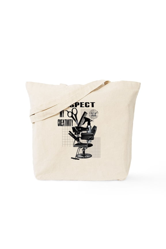 - Hair Stylist Respect My Creativity Tote - Unisex Canvas Tote Bag, Beige, 1-Piece