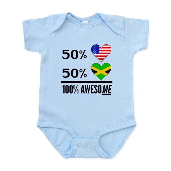 CafePress - Half American Half Jamaican Body Suit - Baby Light Bodysuit, Size Newborn - 24 Months