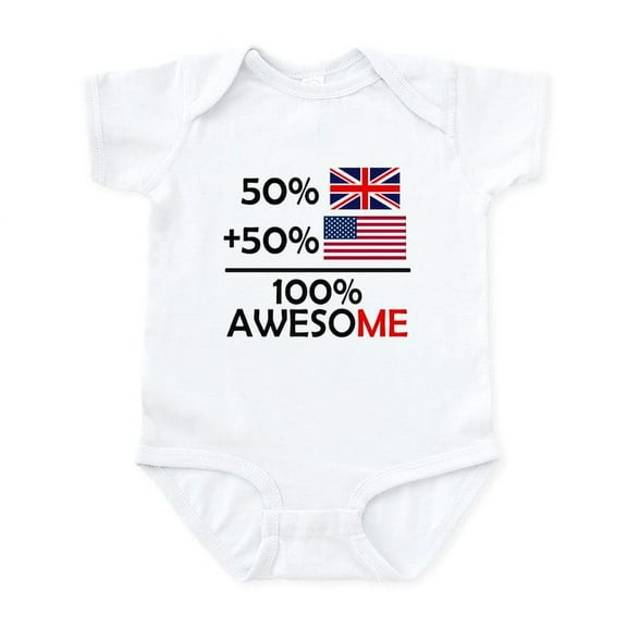 CafePress - Half British Half American Body Suit - Baby Light Bodysuit, Size Newborn - 24 Months