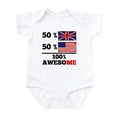 thumbnail image 1 of CafePress - Half British Half American Body Suit - Baby Light Bodysuit, Size Newborn - 24 Months, 1 of 4