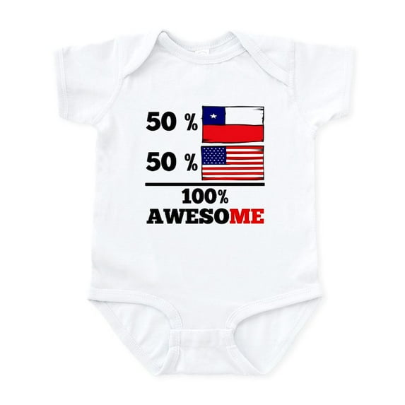 CafePress - Half Chilean Half American Body Suit - Baby Light Bodysuit, Size Newborn - 24 Months