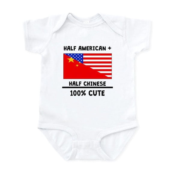 CafePress - Half Chinese 100% Cute Body Suit - Baby Light Bodysuit, Size Newborn - 24 Months