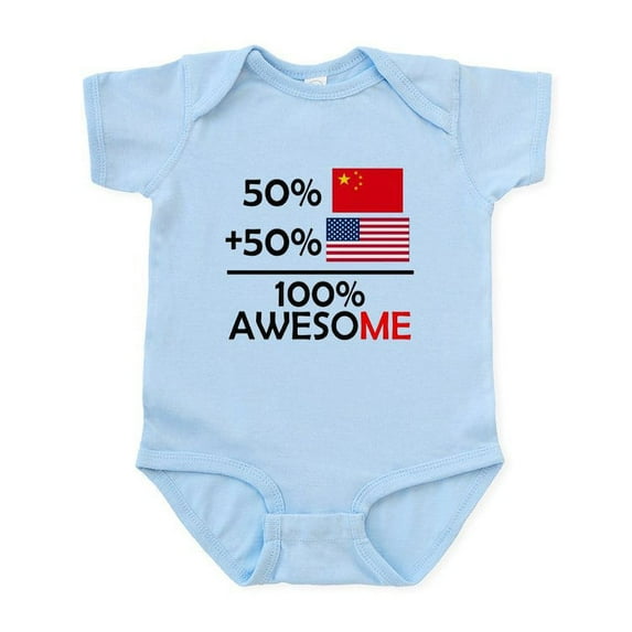 CafePress - Half Chinese Half American Body Suit - Baby Light Bodysuit, Size Newborn - 24 Months