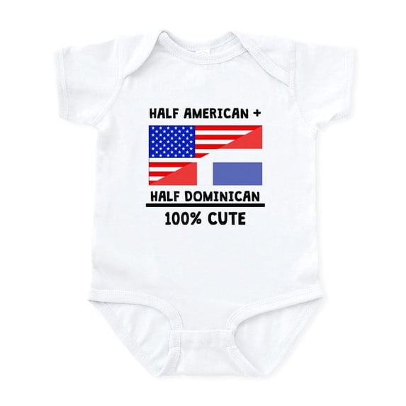 CafePress - Half Dominican 100% Cute Body Suit - Baby Light Bodysuit, Size Newborn - 24 Months