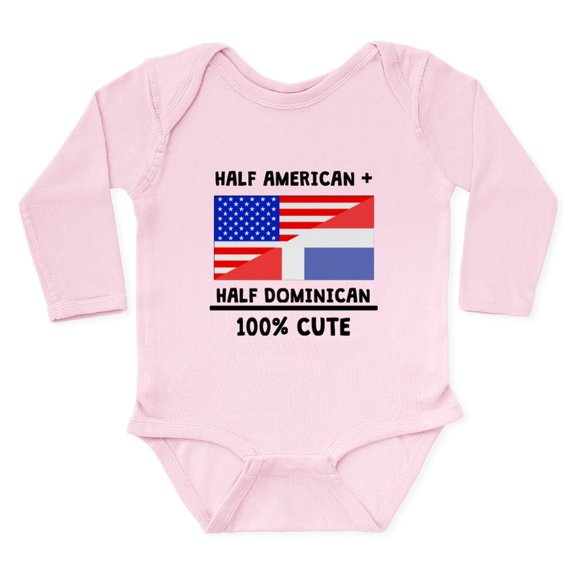 CafePress - Half Dominican 100% Cute Body Suit - Long Sleeve Cotton Baby Bodysuit