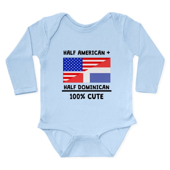 CafePress - Half Dominican 100% Cute Body Suit - Long Sleeve Cotton Baby Bodysuit