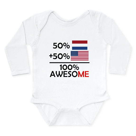 CafePress - Half Dutch Half American Body Suit - Long Sleeve Cotton Baby Bodysuit