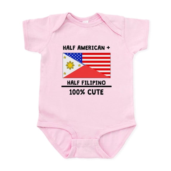 CafePress - Half Filipino 100% Cute Body Suit - Baby Light Bodysuit, Size Newborn - 24 Months
