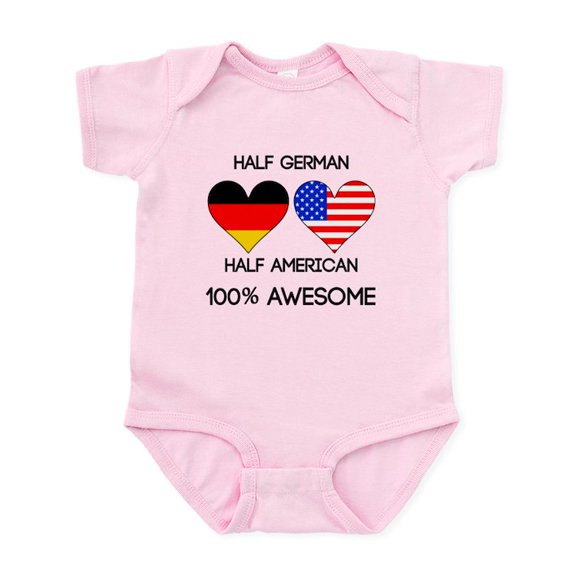 CafePress - Half German Half American Body Suit - Baby Light Bodysuit, Size Newborn - 24 Months