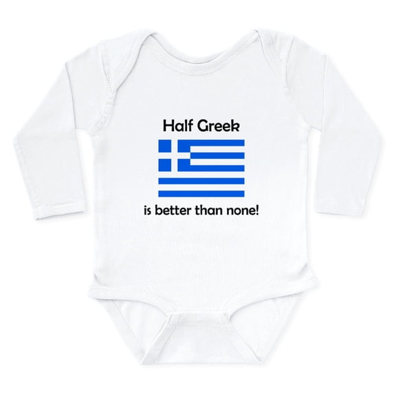 CafePress - Half Greek Body Suit - Long Sleeve Cotton Baby Bodysuit