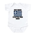 thumbnail image 1 of CafePress - Half Greek Is Better Than None Body Suit - Baby Light Bodysuit, Size Newborn - 24 Months, 1 of 4