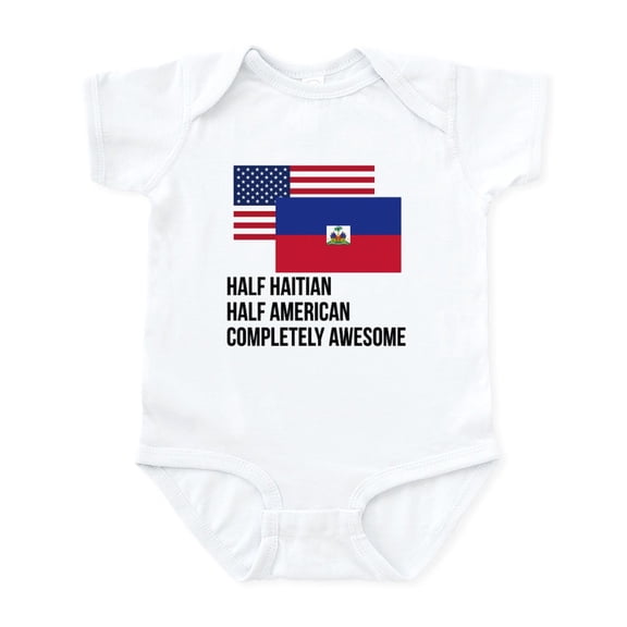 CafePress - Half Haitian Completely Awesome Body Suit - Baby Light Bodysuit, Size Newborn - 24 Months