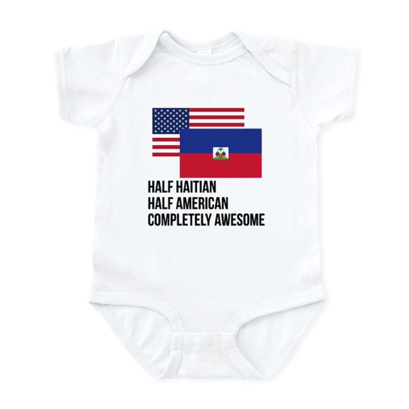 CafePress - Half Haitian Completely Awesome Body Suit - Baby Light Bodysuit, Size Newborn - 24 Months