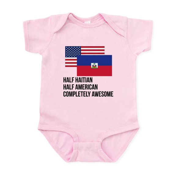 CafePress - Half Haitian Completely Awesome Body Suit - Baby Light Bodysuit, Size Newborn - 24 Months