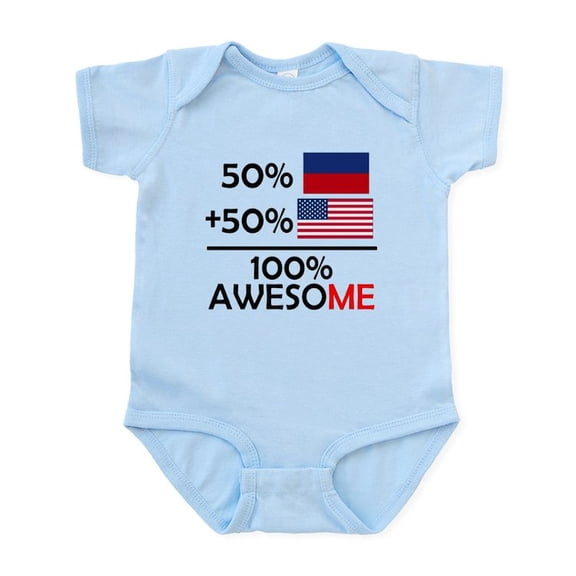 CafePress - Half Haitian Half American Body Suit - Baby Light Bodysuit, Size Newborn - 24 Months