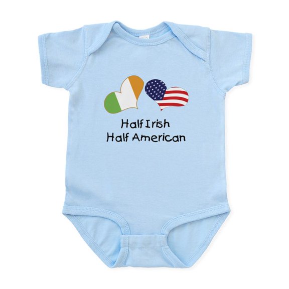 CafePress - Half Irish Half American (Hearts) Infant Bodysuit - Baby Light Bodysuit, Size Newborn - 24 Months