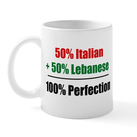 CafePress - Half Italian, Half Lebanese Mug - 11 oz Ceramic Mug - Novelty Coffee Tea Cup