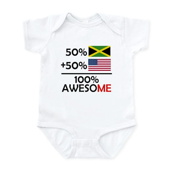 CafePress - Half Jamaican Half American Body Suit - Baby Light Bodysuit, Size Newborn - 24 Months