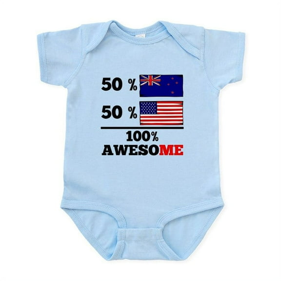 CafePress - Half Kiwi Half American Body Suit - Baby Light Bodysuit, Size Newborn - 24 Months