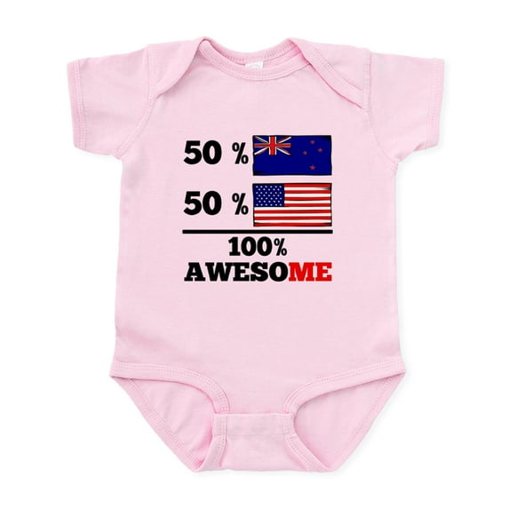 CafePress - Half Kiwi Half American Body Suit - Baby Light Bodysuit, Size Newborn - 24 Months