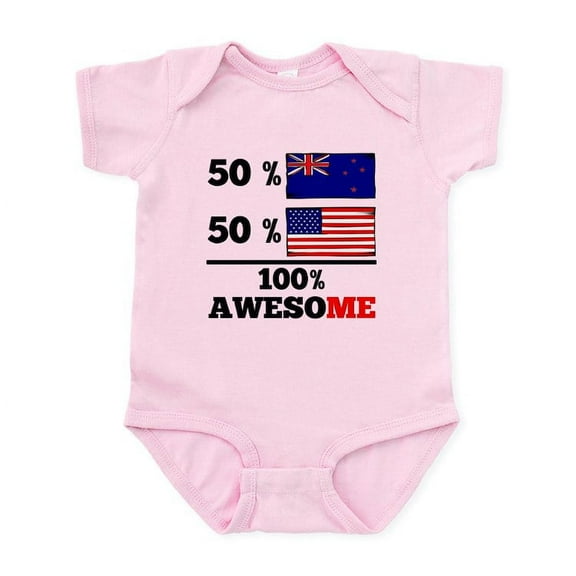 CafePress - Half Kiwi Half American Body Suit - Baby Light Bodysuit, Size Newborn - 24 Months