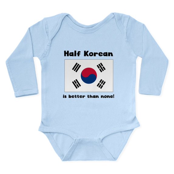 CafePress - Half Korean Body Suit - Long Sleeve Cotton Baby Bodysuit