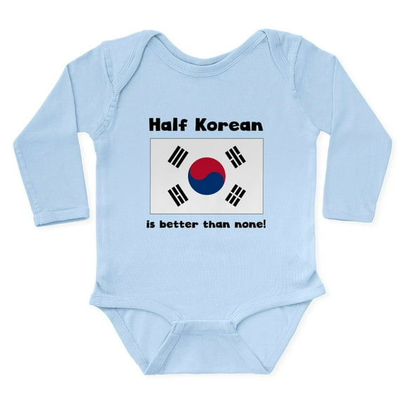 CafePress - Half Korean Body Suit - Long Sleeve Cotton Baby Bodysuit