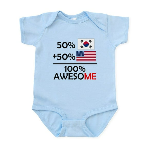 CafePress - Half Korean Half American Body Suit - Baby Light Bodysuit, Size Newborn - 24 Months