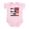thumbnail image 1 of CafePress - Half Latvian Half American Body Suit - Baby Light Bodysuit, Size Newborn - 24 Months, 1 of 4