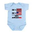 thumbnail image 1 of CafePress - Half Latvian Half American Body Suit - Baby Light Bodysuit, Size Newborn - 24 Months, 1 of 4