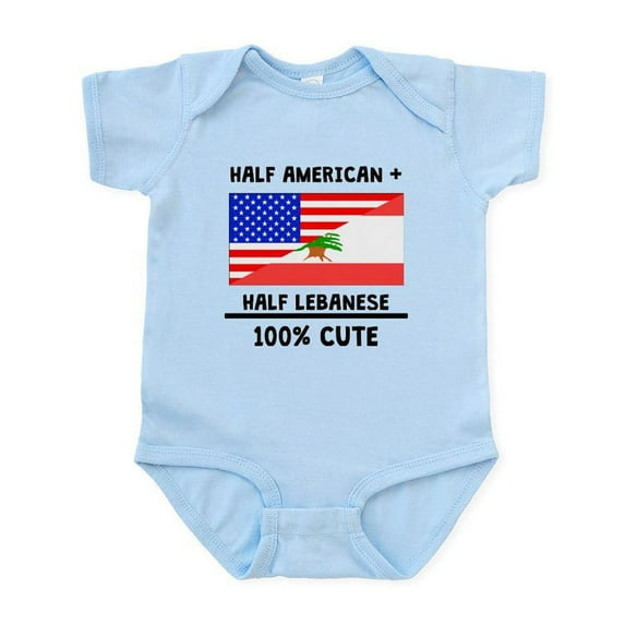 CafePress - Half Lebanese 100% Cute Body Suit - Baby Light Bodysuit, Size Newborn - 24 Months