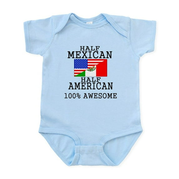 CafePress - Half Mexican Half American Body Suit - Baby Light Bodysuit, Size Newborn - 24 Months