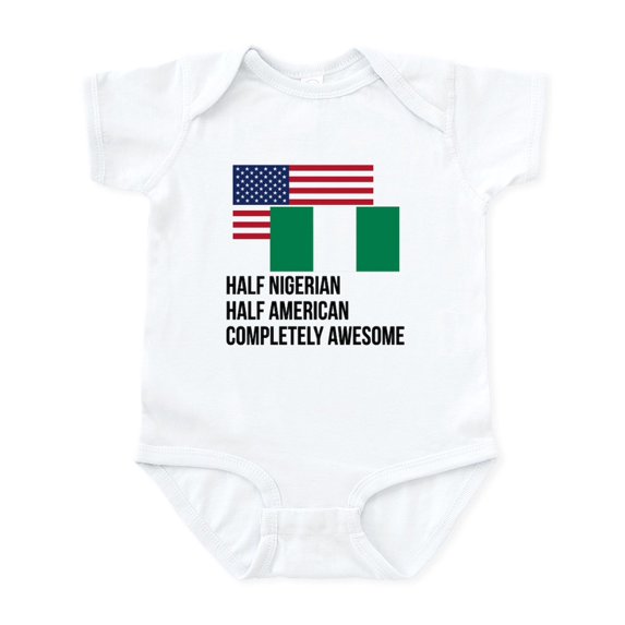 CafePress - Half Nigerian Completely Awesome Body Suit - Baby Light Bodysuit, Size Newborn - 24 Months