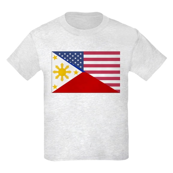 CafePress - Half Philippines Half American Flag T Shirt - Light T-Shirt Kids XS-XL