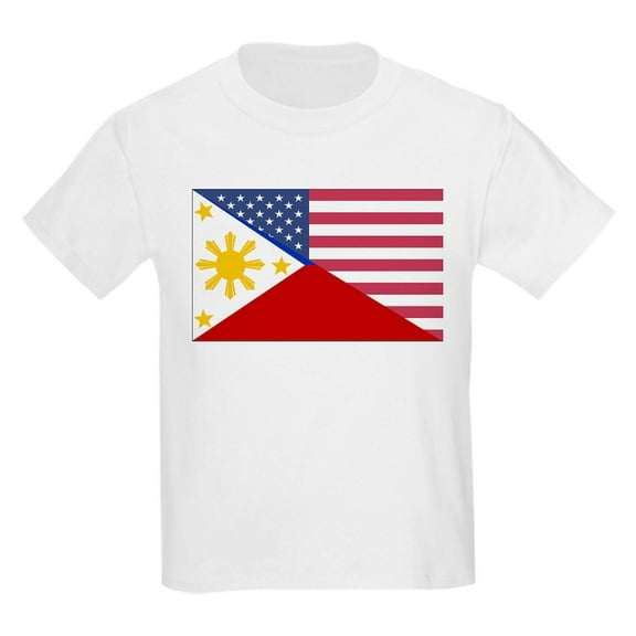 CafePress - Half Philippines Half American Flag T Shirt - Light T-Shirt Kids XS-XL