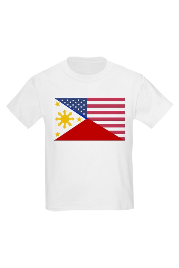 - Half Philippines Half American Flag T Shirt - Light T-Shirt Kids XS-XL