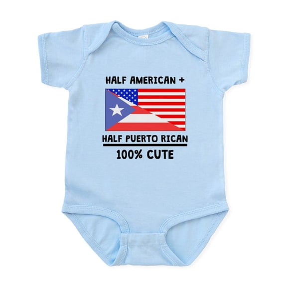 CafePress - Half Puerto Rican 100% Cute Body Suit - Baby Light Bodysuit, Size Newborn - 24 Months